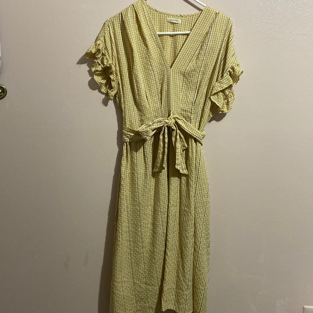 Yellow, flannel patterned summer dress!!